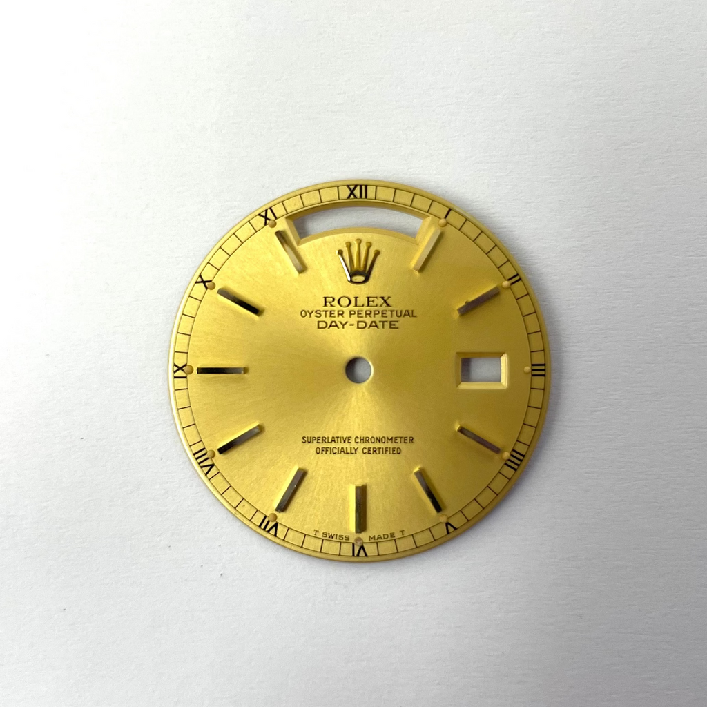 Rolex Day-Date 36 Champagne Index Dial with Patinated Hour Markers (18038, 18238)
